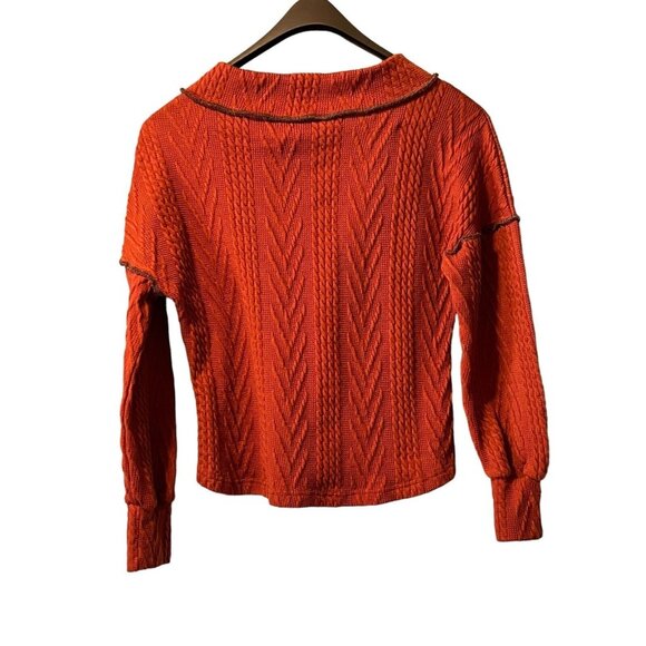 Pretty Chicago Burnt Orange Sweater Size Small Boho Career Preppy Modern - Picture 2 of 10